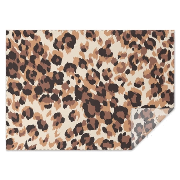 Beige and Brown Leopard Pattern Rectangle Tablecloth 60"x84",Waterproof Polyester Rectangle Table Cloth, Wipeable Spillproof Polyester Tablecloth for Dining, Camping, Indoor and Outdoor