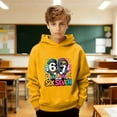 thumbnail image 2 of Boys 67 Hooded ,67 Sweatshirt Kids Casual Pullover with Fashion 67 Meme Graphic, Soft Skin Friendly Fabric for Daily Wear and Outdoor Activities(YellowB,5-6Years), 2 of 5