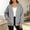 Gray, variant on Womens Button Down Sweatshirt- Fashion Loose Fit V-Neck Casual Long Sleeve Fall Jacket Black Size 2XL