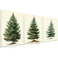 thumbnail image 2 of Christmas Trees Canvas Wall Art - Set of 3 Framed 12 X 16 Inch Netural Vintage Christmas Trees Picture Earth Tones Green Christmas Painting Wall Decor Art Print for Holiday Living Room Bedroom Office, 2 of 6