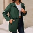 thumbnail image 5 of Dvprdro Women Water Resistant Zip Up Hooded Jacket Long Sleeve Ruffle Drawstring Waist Versatile Casual Outerwear with Zipper Side Pockets for Daily Outdoor Spring Autumn Wear, 5 of 8