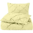 thumbnail image 1 of Pinch Duvet Cover 3 Piece Set with Zipper, 400 Thread Count & 100% Egyptian Cotton, Luxury Pleated Pinch Comforter and Quilts Protector with Pillowcases - Ivory Solid, Queen Size., 1 of 5