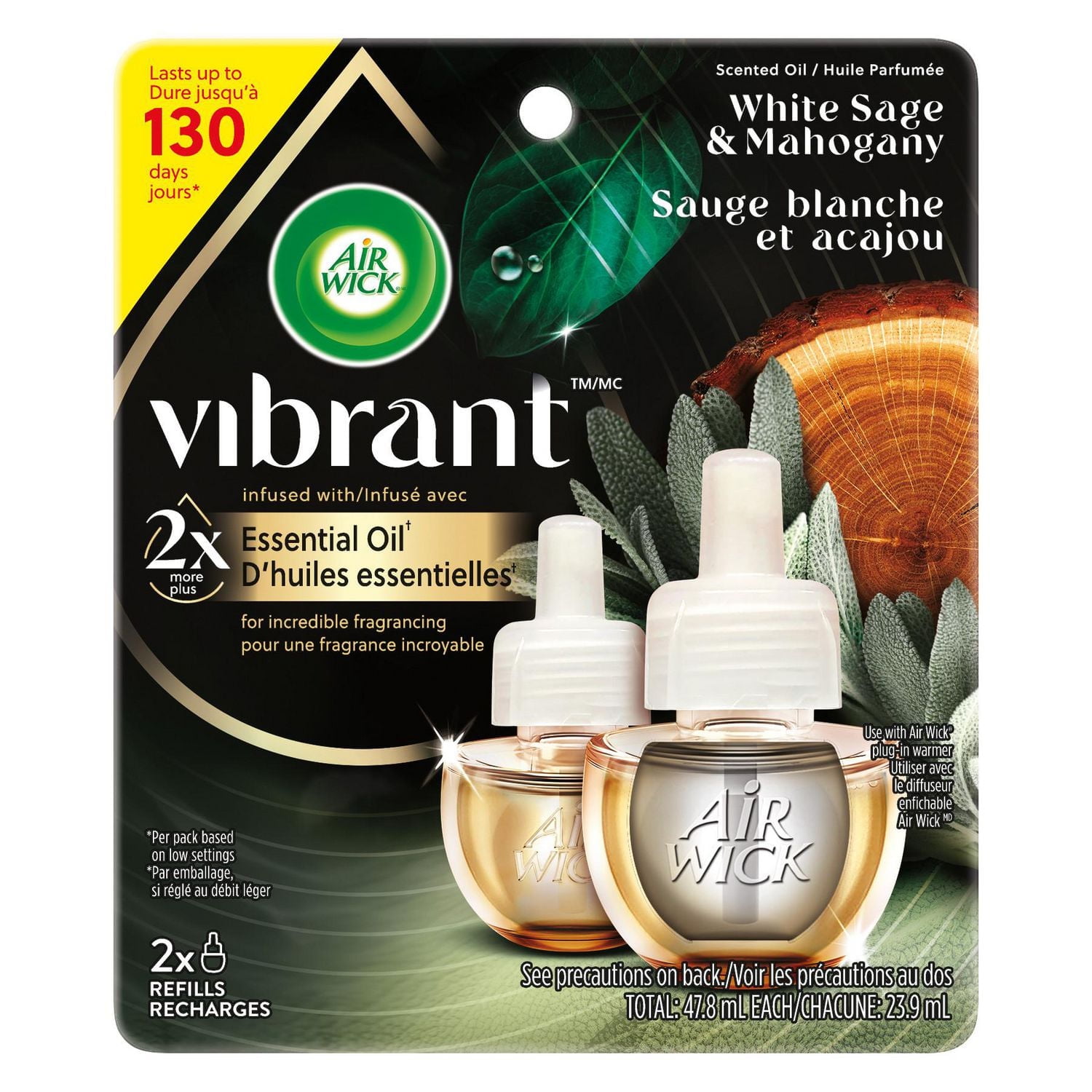 AIR WICK® SCENTED OIL - Refill - Vibrant™ White Sage & Mahogany, 0+2