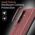 thumbnail image 6 of For Samsung Galaxy Z Fold 7 Case Built-in Tempered Glass Screen Protector & Finger Grip Buckle & Luxury Leather Hinge Protection Kickstand 360 Full body Dust-Proof Phone Cover, Red, 6 of 7