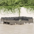 thumbnail image 1 of vidaXL 10 Piece Garden Lounge Set with Cushions Grey Poly Rattan, 1 of 5