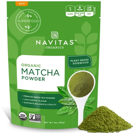 Navitas Organics Matcha Powder, 3 oz. Bag, 85 Servings Premium Culinary Grade, Organic, Non-GMO, Gluten-Free