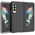 thumbnail image 2 of Case with Clip and S Pen Slot for Galaxy Z Fold 3 5G, Nakedcellphone [Grid Texture] Slim Hard Cover and Rotating Belt Hip Holster Holder Combo for Samsung Z Fold3 Phone (SM-F926) 2021 - Black Tread, 2 of 10