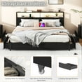 thumbnail image 3 of ChVans Queen Bed Frame with LED Storage Headboard, Heavy Duty Metal Platform Bed with 4 Drawers, Charging Station, 1000 lbs Capacity, No Box Spring Needed, 3 of 7