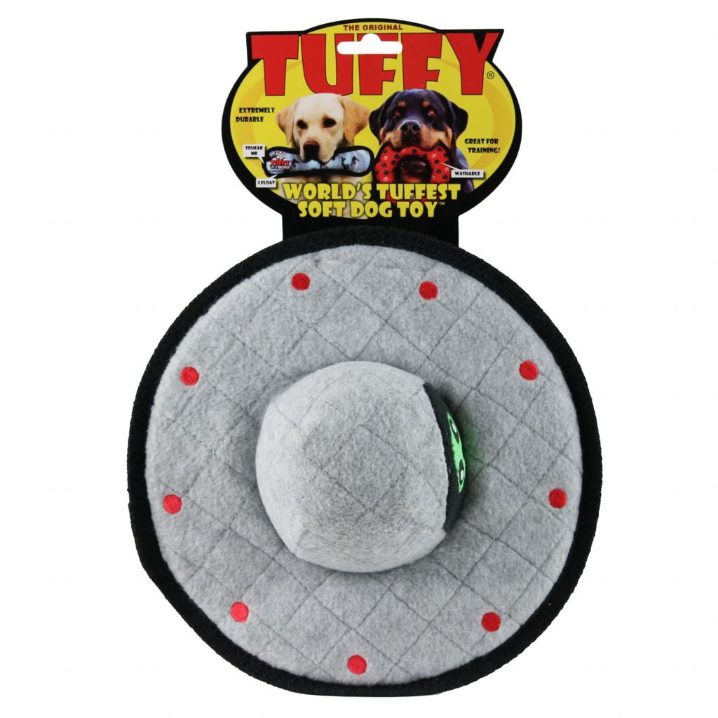 Tuffy Alien UFO Durable Plush Squeaky Dog Toy