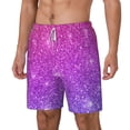 thumbnail image 2 of Balery Pink Purple Glitter Mens Swim Trunks Swim Shorts for Men Quick Dry Inseam Beach Shorts with Compression Liner Pocket-Small, 2 of 9