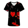 thumbnail image 4 of EQWLJWE Valentine's Day Scrub Tops for Women Cute Heart Print Nurse Working Uniforms V Neck Short Sleeve Holiday Shirts, 4 of 4
