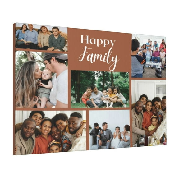 Custom Canvas Prints Brown Minimalist Personalized Photo Image Collage DIY Framed Kit Wall Art Picture Room Decor 16x20 inch