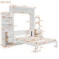 thumbnail image 2 of Harper & Bright Designs Full Size Murphy Bed Wall Bed with Shelves, Drawers and Led Lights, Space-Saving Murphy Bed Cabinet for Guest Room Home Office, White, 2 of 18