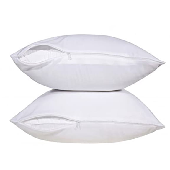 2 Pack, 250 Thread Count Bed Pillow Protectors Zipper Encasement.
