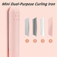 thumbnail image 5 of Mini plancha de pelo y rizador inalámbrico, recargable por USB, herramienta de peinado de cerámica 2 en 1, color rosa., 5 of 5