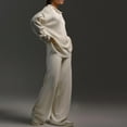 thumbnail image 3 of yunLCZ Womens Nightgowns Women's Knitted Suit Autumn And Winter Sweater Suit Collar Knitted Pullover Wide Leg Trousers Two Set Nightdress for women, 3 of 4