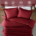 thumbnail image 5 of Superior Cotton Flannel Solid Duvet Cover Set, Full/Queen, Burgundy, 5 of 10