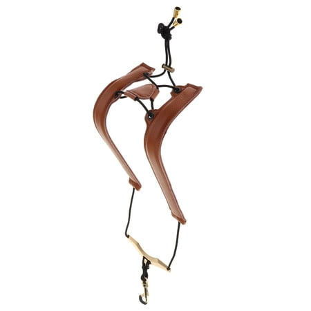 Leather Shoulder Neck Strap Adjustable Brown, as described