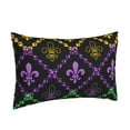 thumbnail image 2 of Daiia Mardi Gra Geometric Bedding Waterproof Pillow Protector Zippered Queen – Bed Bug Proof Pillow Encasement-14"x20", 2 of 9