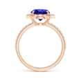 thumbnail image 2 of ANGARA Natural Vintage Style Claw-Set Round 1.8 ct Tanzanite Halo Ring in 14K Rose Gold for Women (Size-8mm) | December Birthstone, Anniversary, Jewelry Gift for Women | Natural Tanzanite Ring, 2 of 4