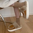thumbnail image 2 of Kilaqueen Women Fuzzy Slippers Fluffy Warm House Slippers Faux Fur Sherpa Slippers Outdoor Indoor Memory Foam Home Slippers Slip On Plush Slippers, 2 of 9