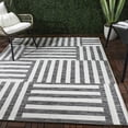 thumbnail image 4 of Balta Addison Geometric Striped Indoor/Outdoor Area Rug Charcoal 7'10" x 10' 8' x 10' Silver, 4 of 7