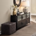 thumbnail image 2 of Jamie Young Co Woven Leather Ottoman in Dark Gray, 2 of 4