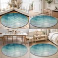 thumbnail image 4 of Round Rugs 3Ft, Blue Abstract Art Round Area Rug Washable Indoor Throw Carpet, Modern Stripes Moire Small Non Slip Circle Rug for Bedroom Living Room Home Decor Aesthetic, 4 of 8
