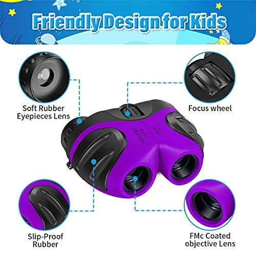 JRD&BS WINL Prismáticos compactos para niños, juguetes de patio, jugue