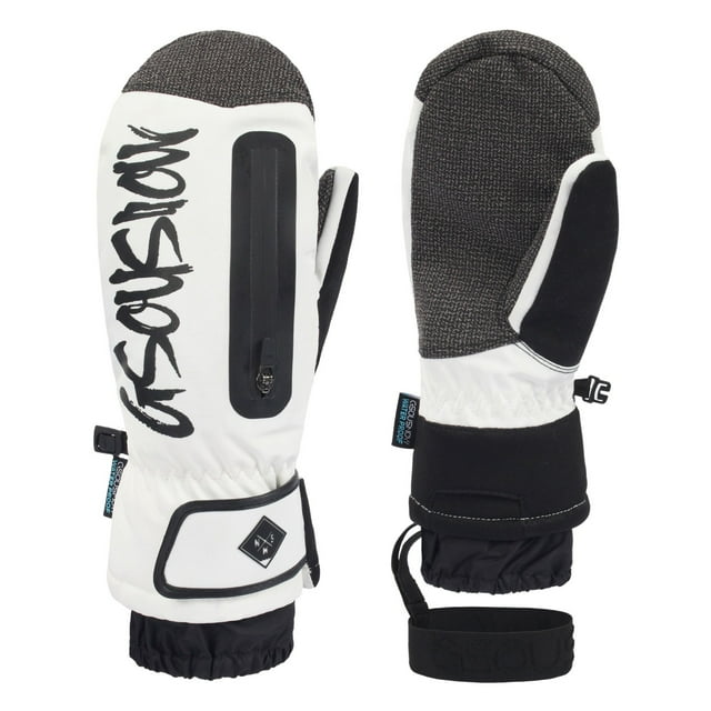 Fgnfyis Gants de Ski avec Protection Intégrée du Poignet Résistants à l'Eau pour le Planche à Neige et les Sports de Ski Blanc