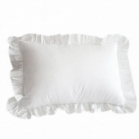 100% Cotton Ruffle Pillowcase Ruffled Pillow Cover White Case