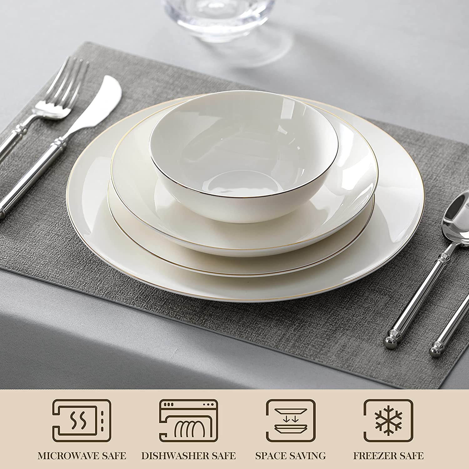 MALACASA Isabel 16-Piece Dinnerware Set, Service for 4 - On Sale