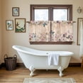 thumbnail image 4 of Vintage Spring Floral Tier Curtains 24 Inch Length, Elegant Flowers Butterflies Farmhouse Cafe Short Curtains for Bathroom Over Sink, Small Kitchen Curtain Light Filtering Drapes 2 Panels 27.5"Wx24"L, 4 of 8