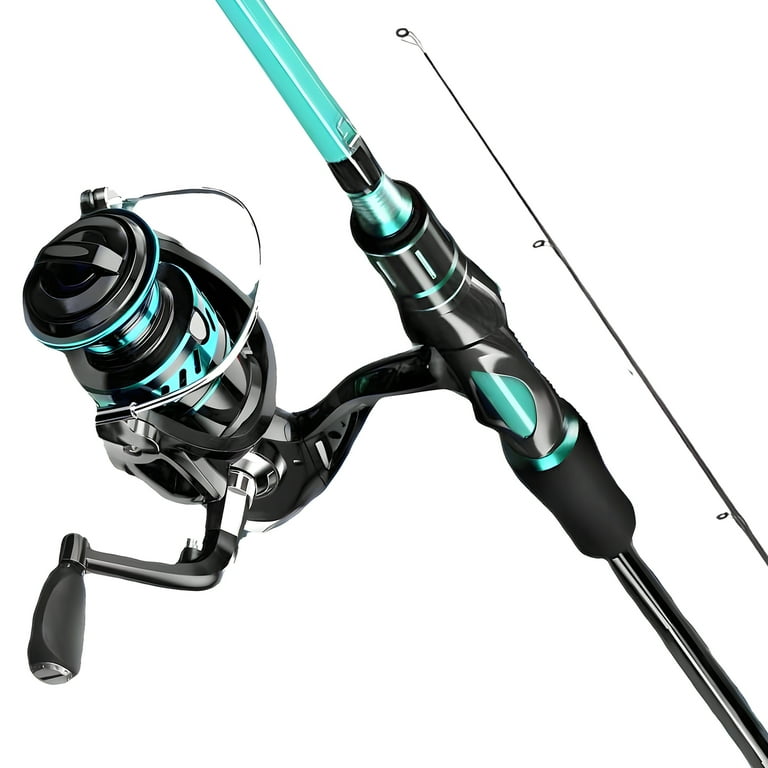 Bluefire 2-Piece Baitcasting Fishing Rod & Reel Combo, 6.8-Foot Carbon Fiber