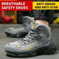thumbnail image 4 of Men's Steel Toe Safety Boots,Non Slip Ankle Protection Safety Shoes,Puncture-Resistant Work Shoes for Factory|Construction|hiking|Outdoor,Black Size 9.5, 4 of 9