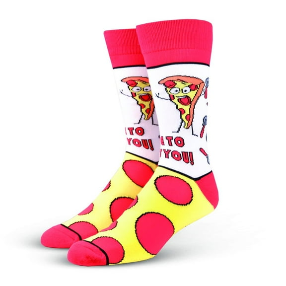 Cool Socks Novelty Crew Socks Women's Slice to Meet You, Pizza, Graphic Print, Large