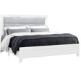thumbnail image 3 of Modern White Queen Platform Bed Frame with LED Headboard, No Box Spring Needed, 3 of 4