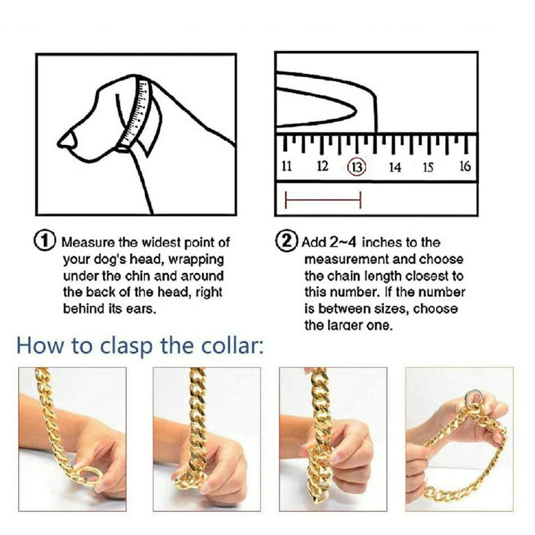 Metal Cuban Diamond Dog Chain Dog Training Chain with Secure Buckle Pet  Collars for Large Medium Dogs - Yahoo Shopping