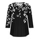 thumbnail image 5 of Heisall Women's T-Shirts 3/4 Sleeve Round Neck Loose Casual Striped Non-positional Print Spring/Autumn Fashion, 5 of 7