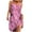 Pink ①, variant on Dvprdro Womens Sundress Summer Fashion Floral Printed Crew Neck Spaghetti Strap Pleated Boho Casual Loose Beach Sun Mini Dress