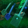 thumbnail image 4 of Double Sided Aquarium Brush, Fish Tank Algae Cleaner, Non Slip Handle, For Glass Tanks, Sponge Scrubber, Easy To Hang, Pack Of 2, Blue & Green, 4 of 7