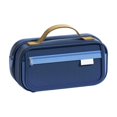 thumbnail image 2 of Large Capacity Canvas Pencil Case Organizer | Multi-Layer Stationery Pouch | Portable Durable Herringbone Fabric | Spacious Storage for Pens Markers | 21.5x11x8.5cm | Blue Red Yellow | 1 Pack, 2 of 6
