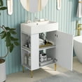 thumbnail image 2 of CoSoTower 21.6" White Bathroom Vanity, Combo Cabinet, Bathroom Storage Cabinet, Single Ceramic Sink, Left Side Storage, 2 of 9