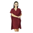thumbnail image 3 of Bimba Women Plain Kaftan Dress Beach Cover Up Cotton Solid Caftan, 3 of 4