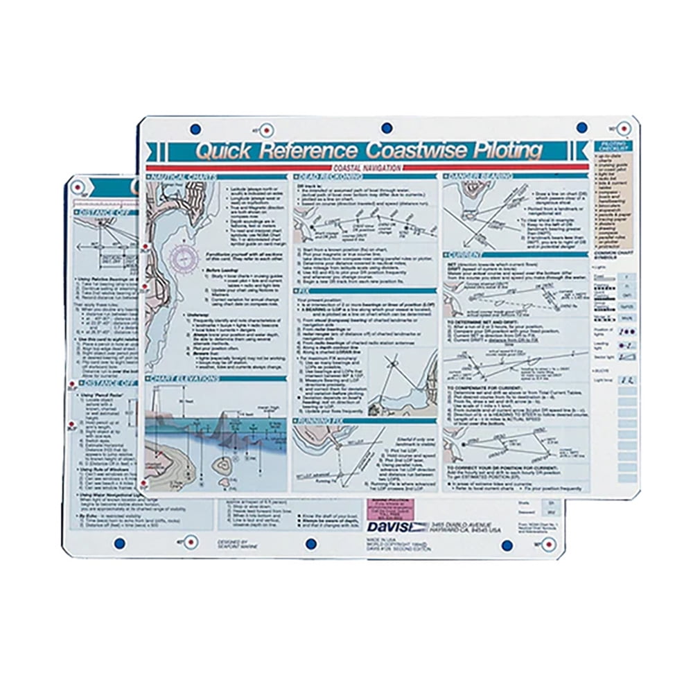 Davis Instruments Coastwise Piloting Quick Reference Card - Classic Techniques for Costal Navigation