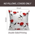 thumbnail image 2 of LALILO Throw Pillow Covers Roses With Butterflies White Accent Art Cushion Cover 18" x 18", 2 Pack, 2 of 6