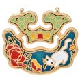 thumbnail image 3 of Peace Lock Pendant, Fashionable Simple Chinese Ethnic Style Colorful Craft Lock Pendant  For Weddings For Anniversaries White Cat Lock, 3 of 8