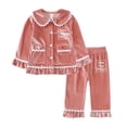 thumbnail image 1 of Conjunto de pijamas navideños de terciopelo para niños, pijamas familiares a juego para vacaciones, añade tu nombre, padre, madre y yo, ropa de dormir personalizada, 1 of 4