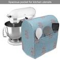 thumbnail image 2 of Hippo Stand Mixer Cover, Pattern with Hippo Girl Walking with Umbrella on a Rainy Day, Kitchen Appliance Organizer Bag Cover with Pockets, 5 Quarts, Grey Pink Sky Blue, by Ambesonne, 2 of 4