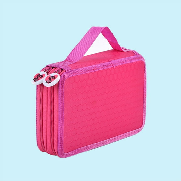 KALLORY 1Pcs Pencil Case for Colored Pencils in Rosy Color with Compartments for Art Supplies and Markers